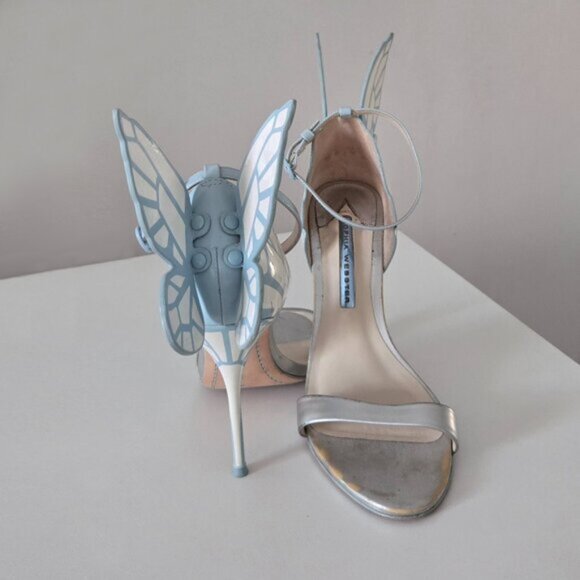 Sophia Webster Bridal Embroidery Sandal Chiara Butterfly Heels USA 7.5 b110E - Picture 4 of 13